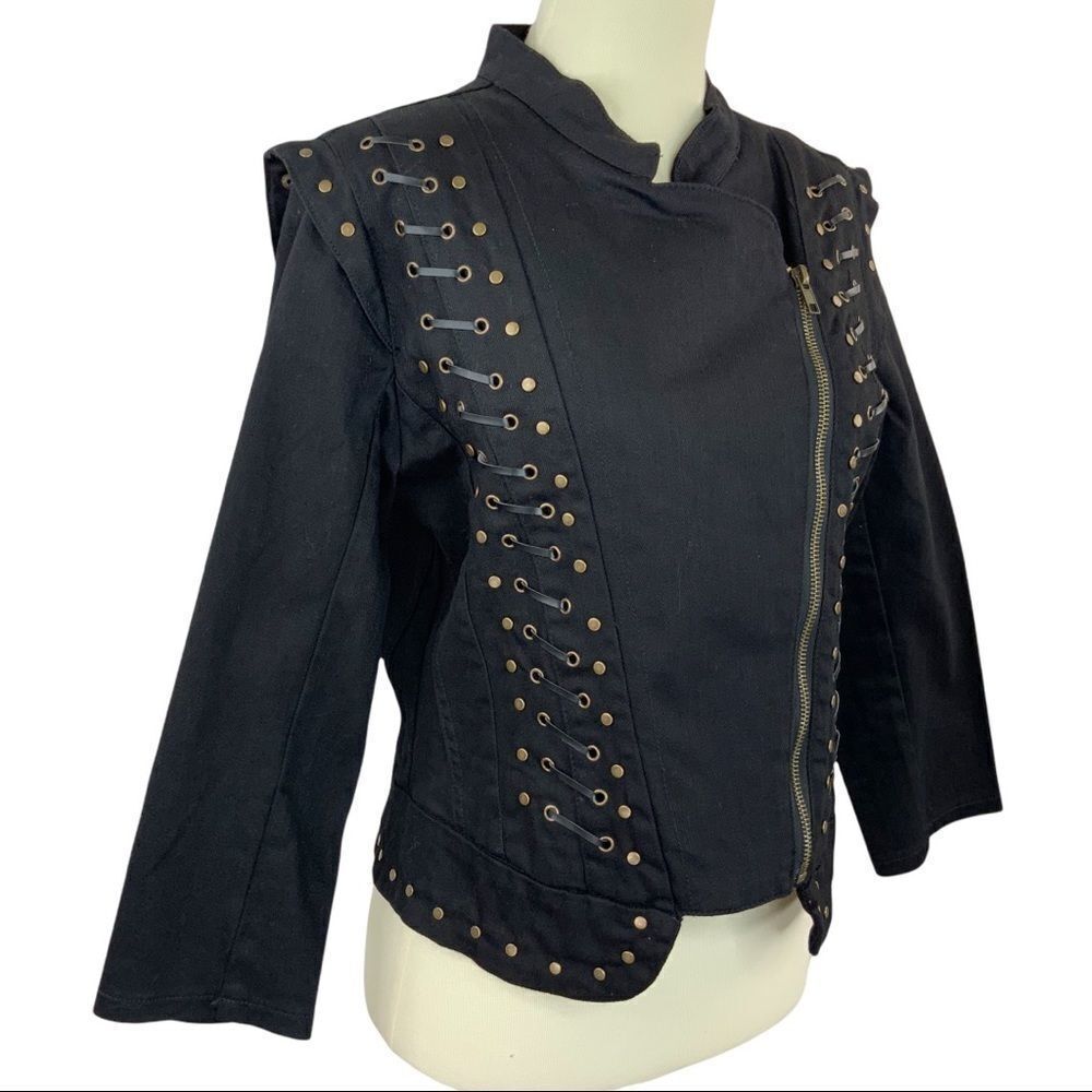 COTTON ON black denim jacket size L